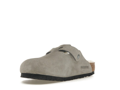 Birkenstock Boston Shearling Suede Stone Coin