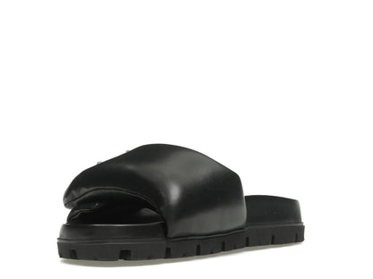 Prada Soft Padded 20mm Slide Sandal Black Nappa Leather