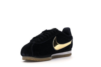 Nike Classic Cortez Black Metallic Gold Gum (Women's)