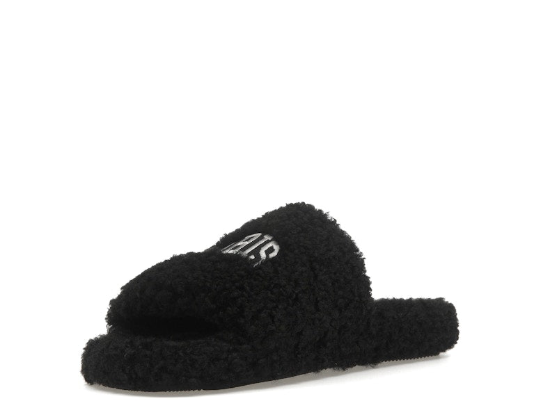 Balenciaga Paris Furry Slide Black