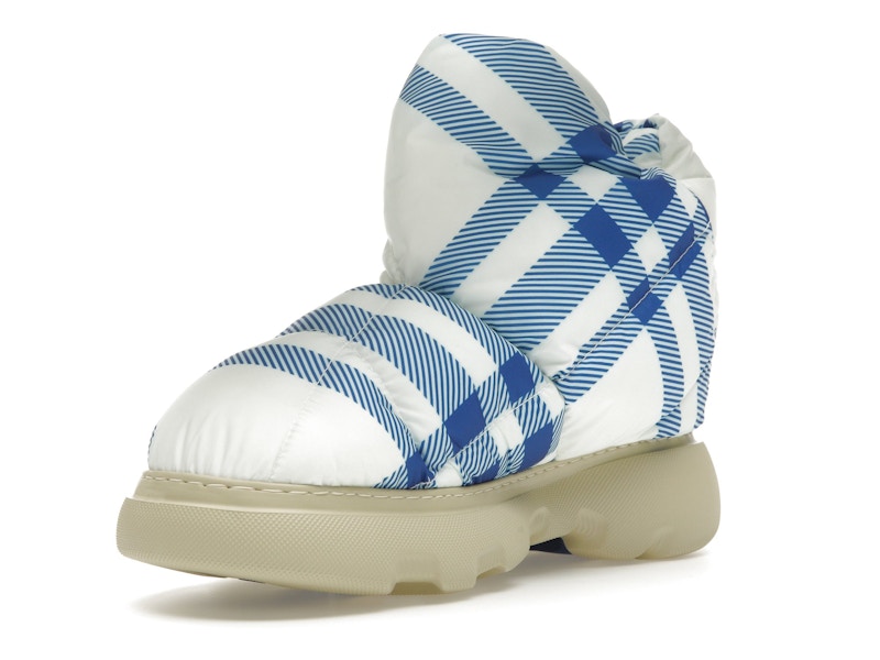 Burberry Check Pillow Boots Blue White