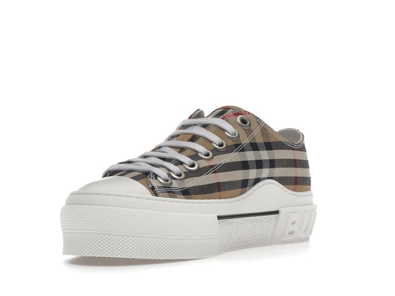 Burberry Vintage Check Cotton Sneakers Archive Beige White (Women's)