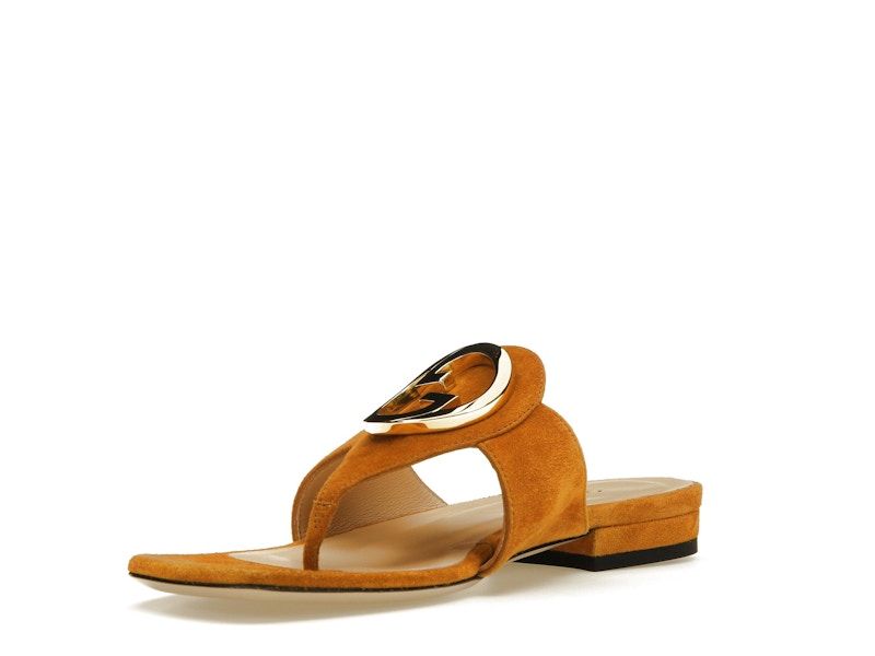 Gucci Blondie Thong Sandal Light Brown Suede