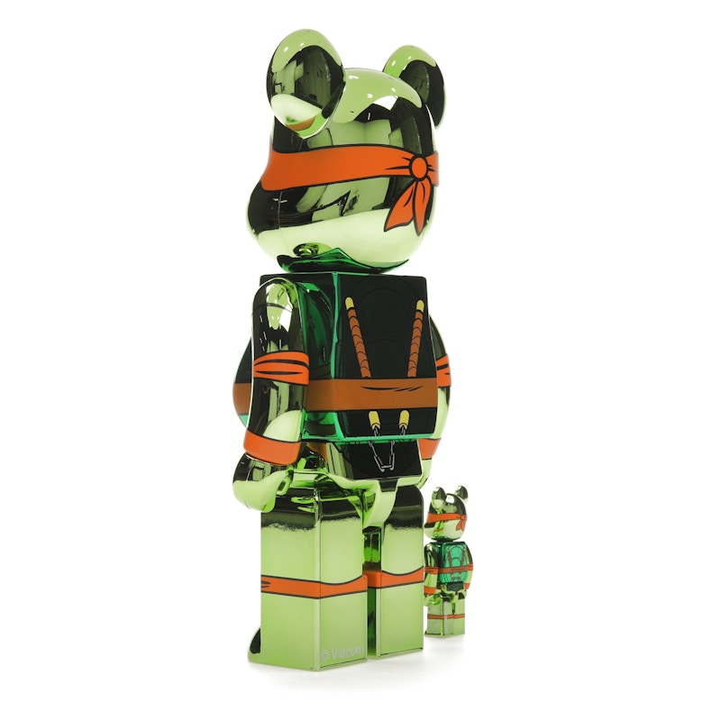 Bearbrick x Teenage Mutant Ninja Turtles Michelangelo 100% & 400% Set