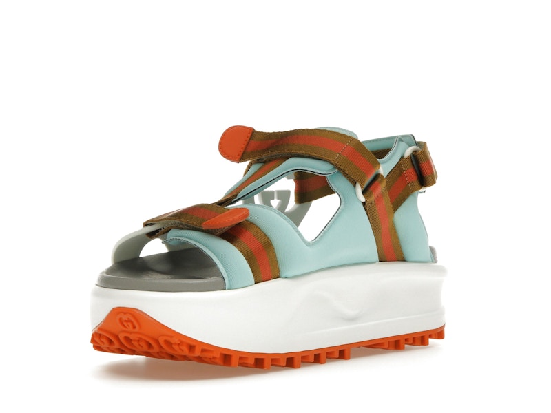 Gucci Colour Block Platform Sandal White Blue Orange (Women's)
