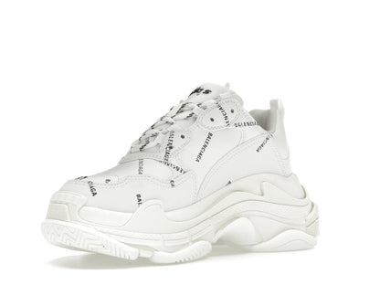 Balenciaga Triple S Allover Logo White (Women's)