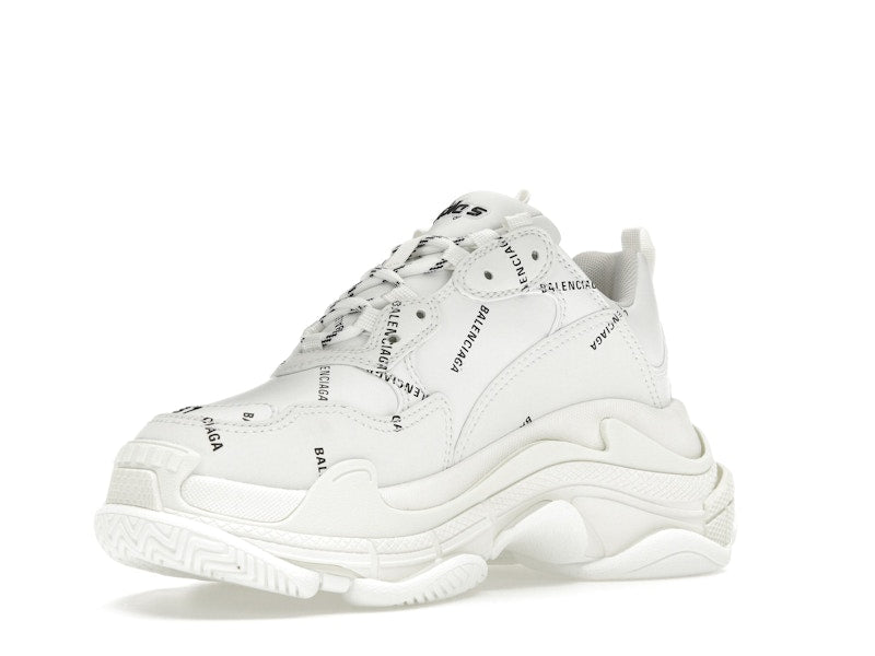 Balenciaga Triple S Allover Logo White (Women's)