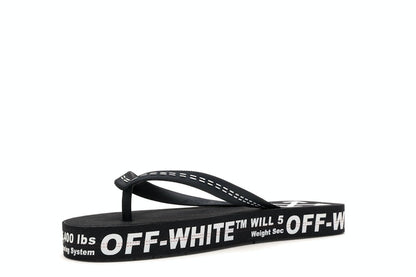 Off-White Logo Typographic Flip Flop Black SS20