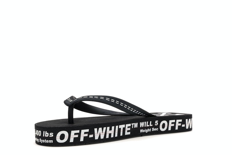 Off-White Logo Typographic Flip Flop Black SS20