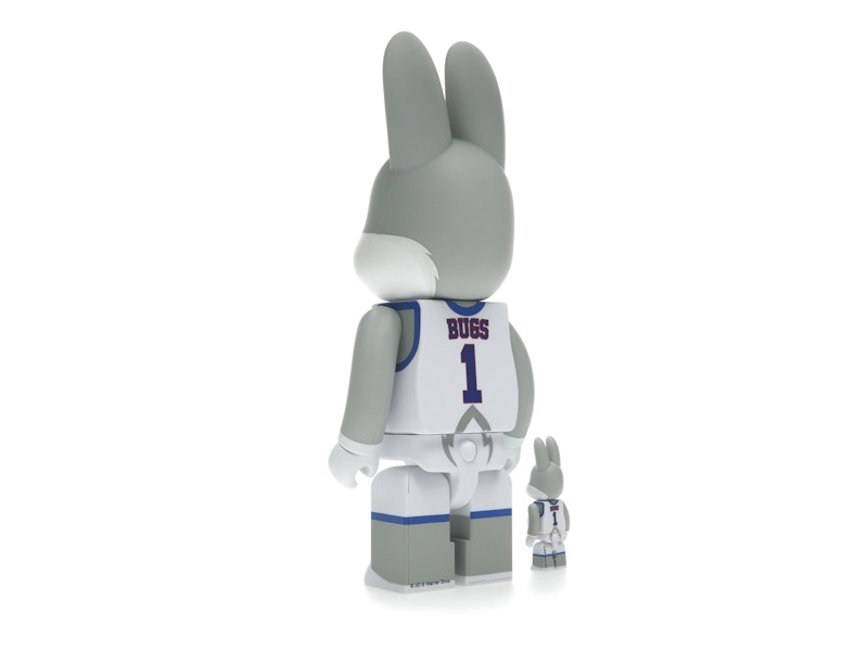Bearbrick x Space Jam Rabbrick Bugs Bunny 100% & 400% Set Grey