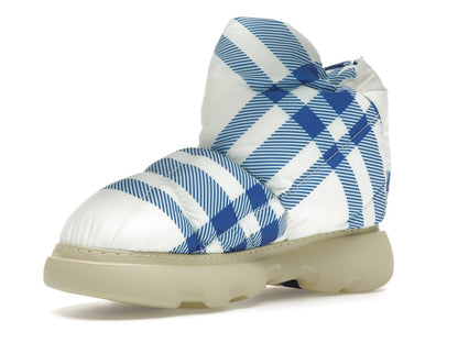 Burberry Check Pillow Boots Blue White