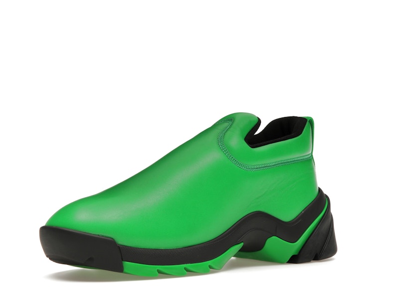 Bottega Veneta Lagoon Low Top Leather Sneaker Black Green