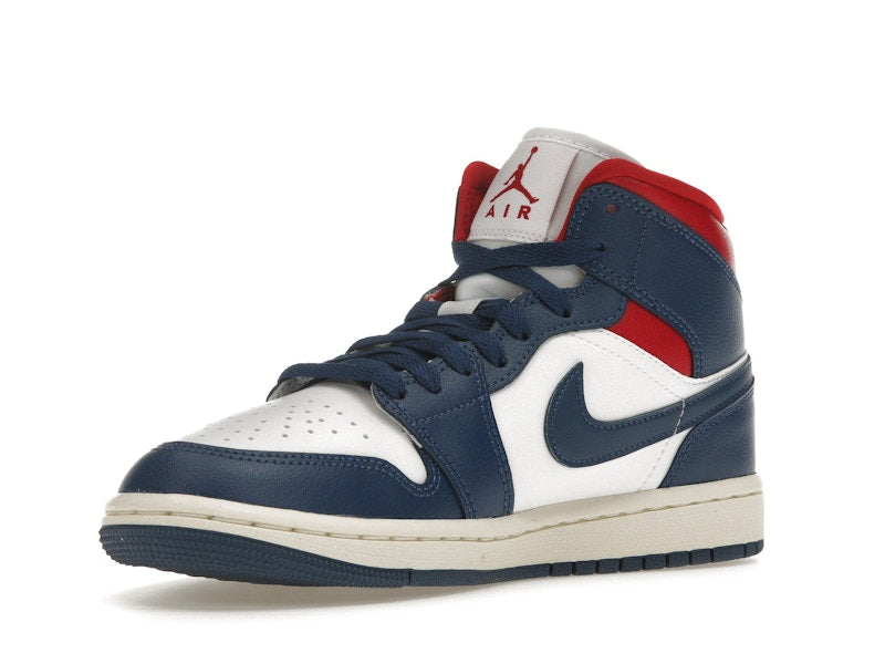Jordan 1 Mid French Blue Gym Red (Women's)