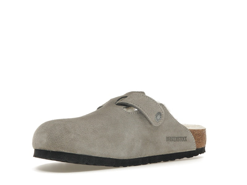Birkenstock Boston Shearling Suede Stone Coin