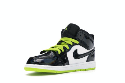 Jordan 1 Mid Black Cyber Mystic Green (PS)