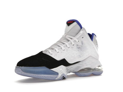 Nike LeBron 19 Low White Medium Blue Siren Red Black