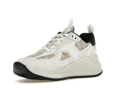 Burberry Logo Print Leather, Suede and Check Mesh Sneakers Archive Beige White (Women's)