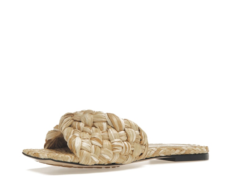 Bottega Veneta Raffia Stretch Flat Sandals Macadamia (Women's)