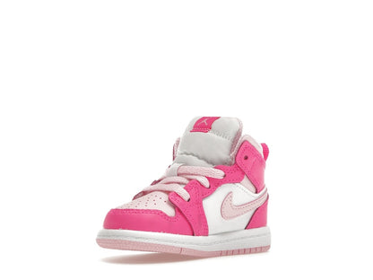 Jordan 1 Mid White Fierce Pink (TD)