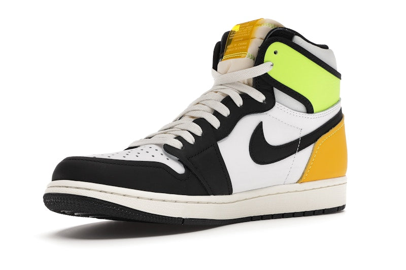 Jordan 1 Retro High White Black Volt University Gold