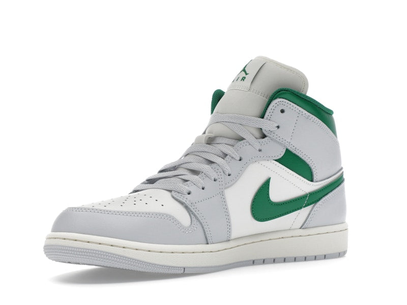 Jordan 1 Mid White Pure Platinum Pine Green