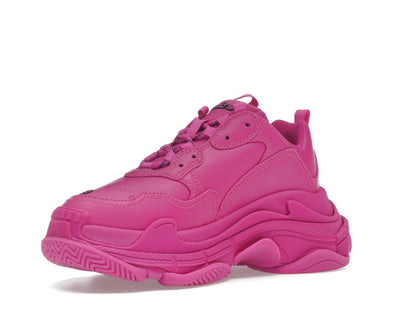 Balenciaga Triple S Faux Leather Dark Pink (Women's)