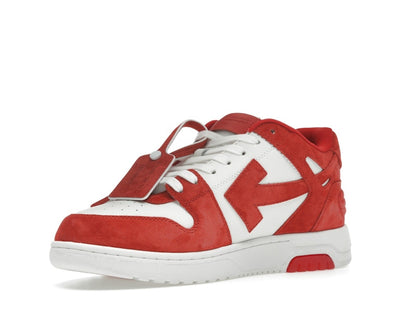 OFF-WHITE Out Of Office "OOO" Low Tops Brick Red White Suede
