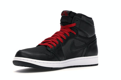 Jordan 1 Retro High Black Satin Gym Red