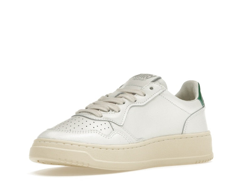 Autry Medalist Leather Low White Green (Women's)