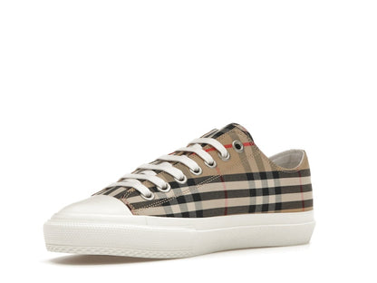 Burberry Logo Print Vintage Check Cotton Sneakers Archive Beige (Women's)
