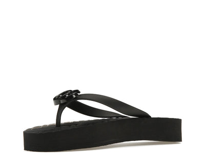 Gucci Chevron Thong Sandal Black Rubber