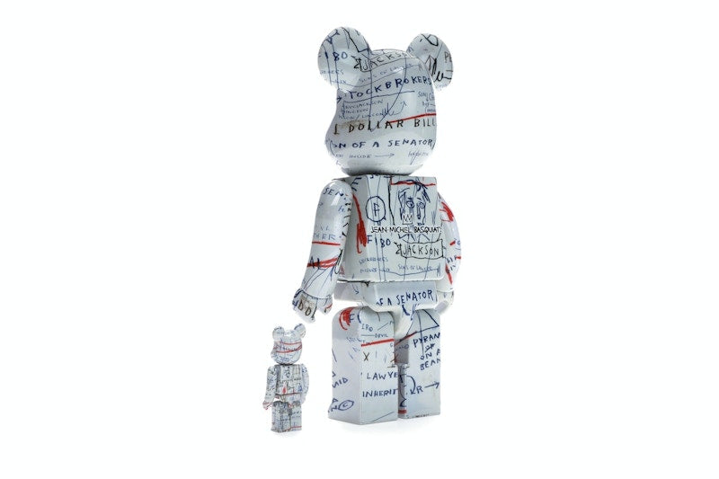 Bearbrick Jean-Michel Basquiat 2 100% & 400% Set White