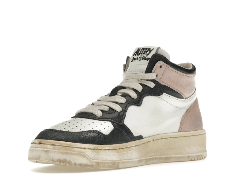 Autry Medalist Leather Mid Super Vintage White Pink Black (Women's)
