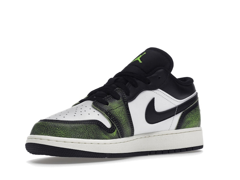 Jordan 1 Low Wear Away Electric Green (GS)