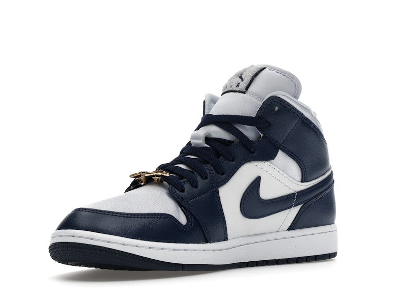 Jordan 1 Mid Football Grey White Midnight Navy (Women's)