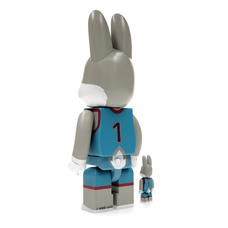 Bearbrick x Space Jam: A New Legacy Rabbrick Bugs Bunny 100% & 400% Set Grey