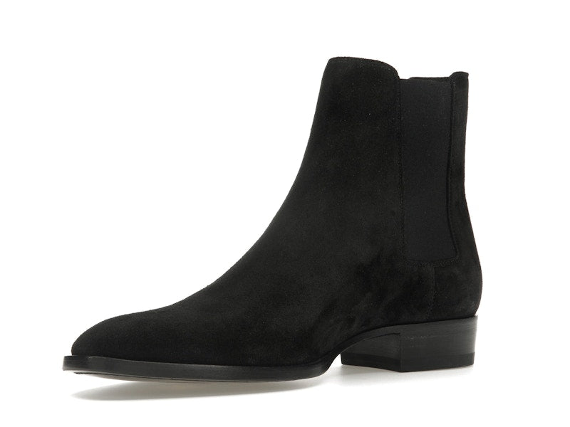 Saint Laurent Wyatt Chelsea Boot Black Suede