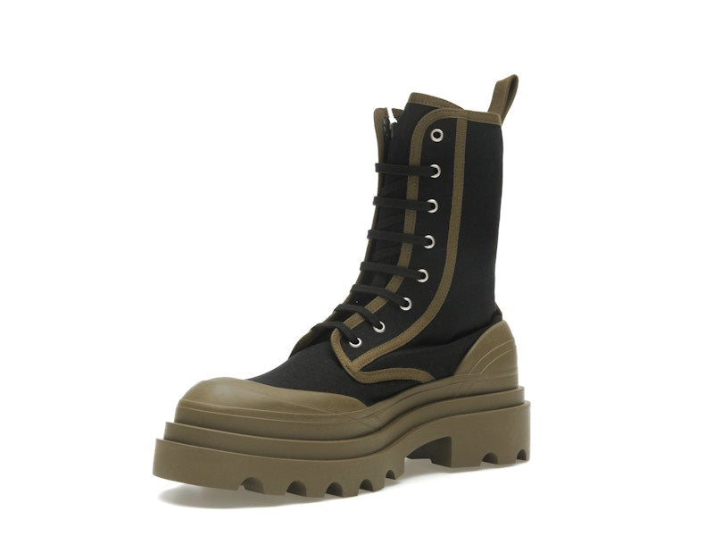 Bottega Veneta Lace-Up Boots Black Green