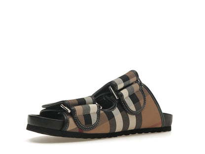 Burberry Check Sandals Birch Brown Black