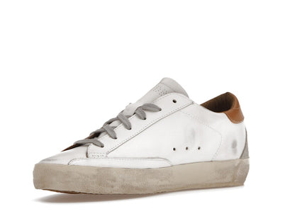 Golden Goose Super-Star White Vacchetta Tan Grey Suede Patch (Women's)