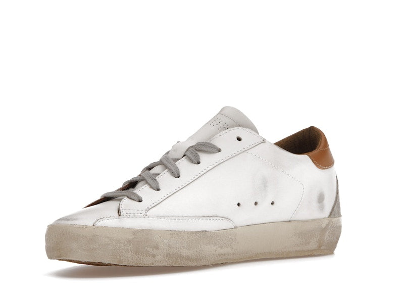 Golden Goose Super-Star White Vacchetta Tan Grey Suede Patch (Women's)