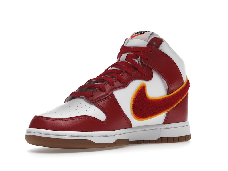 Nike Dunk High Chenille Swoosh White Gym Red