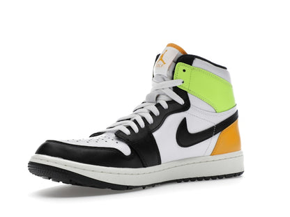 Jordan 1 Retro High Golf White University Gold Volt Black