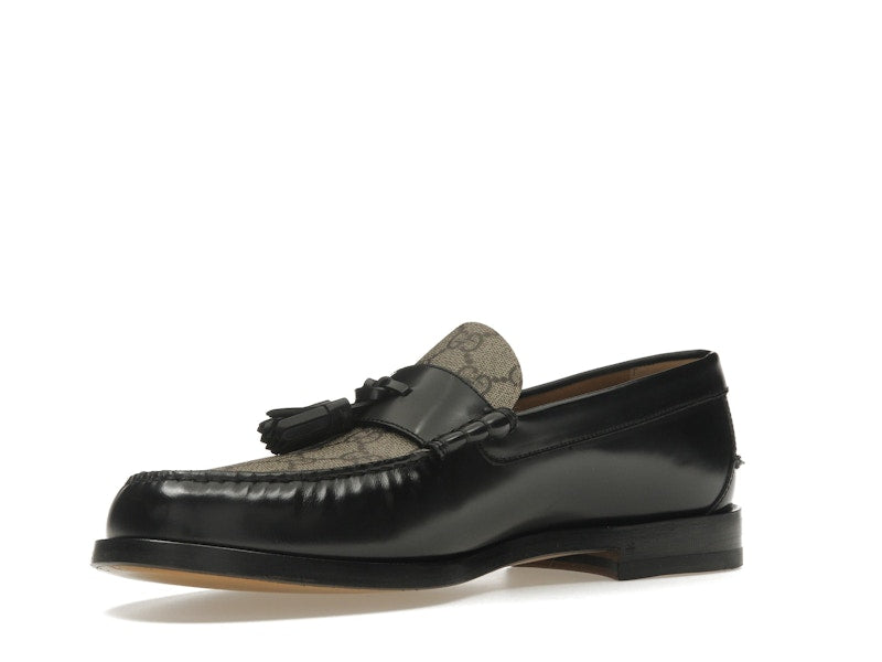 Gucci Tassel GG Canvas Loafers Black Ebony