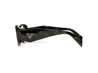 Prada Sunglasses PR 17WSF Black/Yellow Marble/Dark Brown (PR17WSF-19D01T-51)