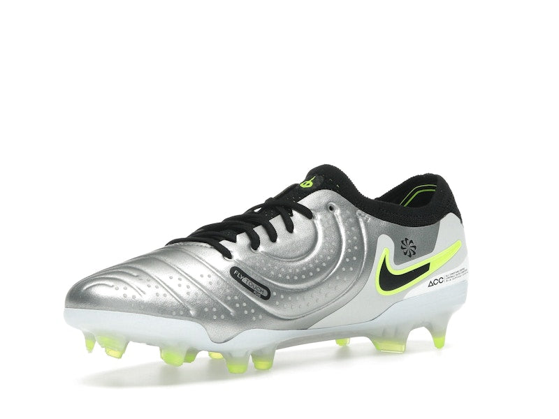 Nike Tiempo Legend 10 Elite FG Metallic Silver Volt Black