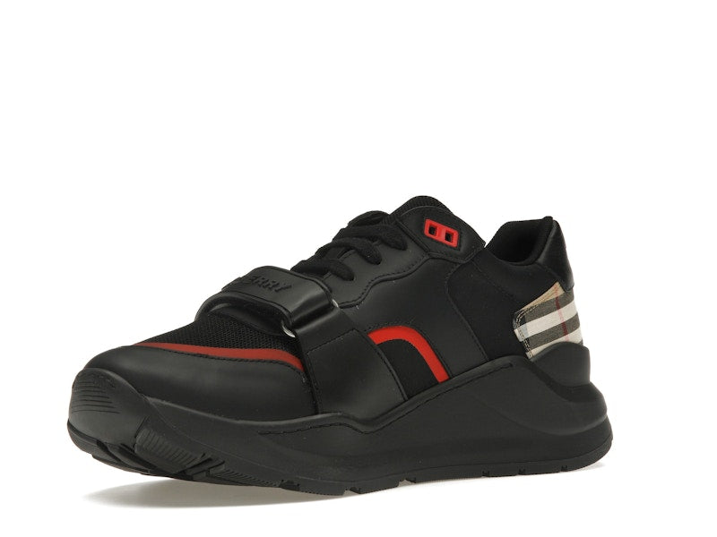 Burberry Check Suede Leather Sneakers Vintage Check-print Black