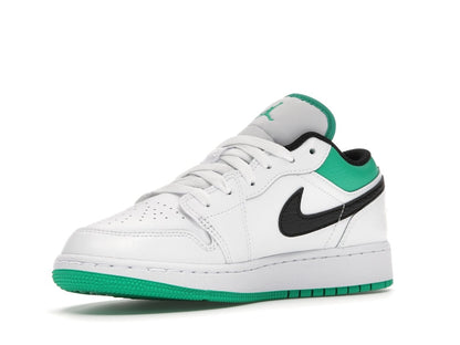 Jordan 1 Low White Lucky Green Tumbled Leather (GS)