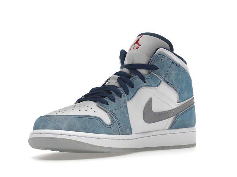 Jordan 1 Mid French Blue Fire Red