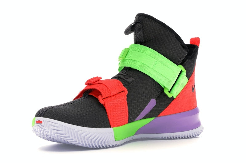 Nike LeBron Soldier 13 Thunder Grey Bright Crimson Electric Green